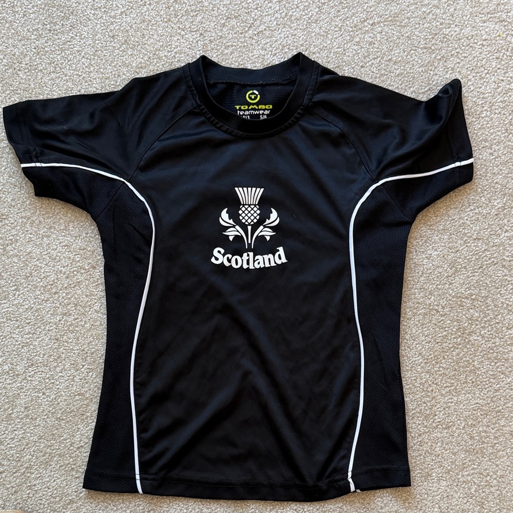 Scotland Thistle Athletic Tee - Black with White Trim
